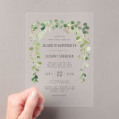 Boho Eucalyptus Boog Trouwfeest Acryl Uitnodigingen (Insitu (Draagbaar))