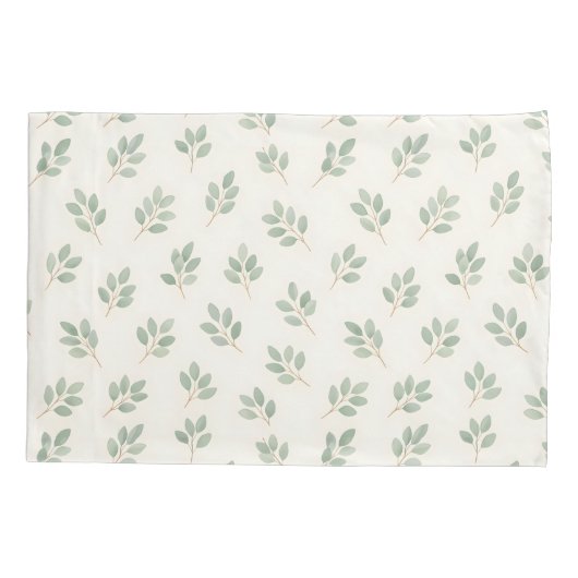Boho Eucalyptus Botanische Patroon Kussenhoes (Achterkant-Links)