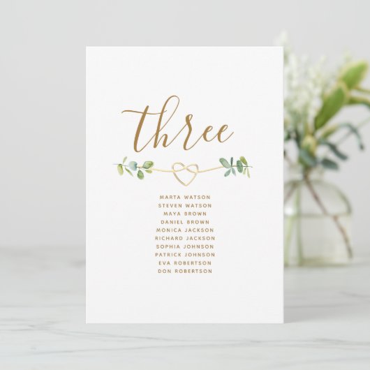 Boho Eucalyptus Bruiloft Zitplaats Chart (Staand voorkant)