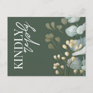 Boho Eucalyptus Dark Green & White RSVP Invitation Uitnodiging Briefkaart