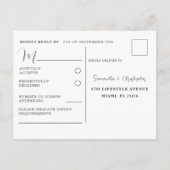 Boho Eucalyptus Dark Green & White RSVP Invitation Uitnodiging Briefkaart (Achterkant)