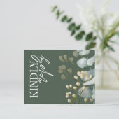 Boho Eucalyptus Dark Green & White RSVP Invitation Uitnodiging Briefkaart (Staand voorkant)