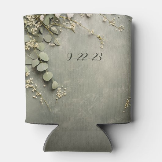 Boho Eucalyptus en Baby Breath Sage Koelbox Blikjeskoeler (Achterkant)