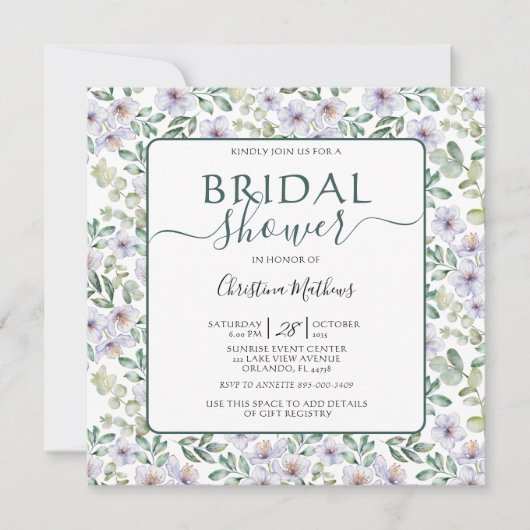 Boho Eucalyptus en Floral Green Vrijgezellenfeest Kaart (Voorkant)