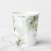 Boho eucalyptus gebladerte teddybeer over de maan papieren bekers (Rechts)