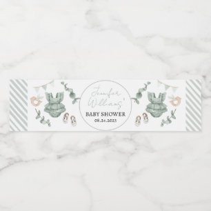 Boho eucalyptus girl baby shower etiketten op fles