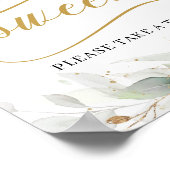 Boho eucalyptus Gold bladeren liefde is zoet teken Poster (Hoek)