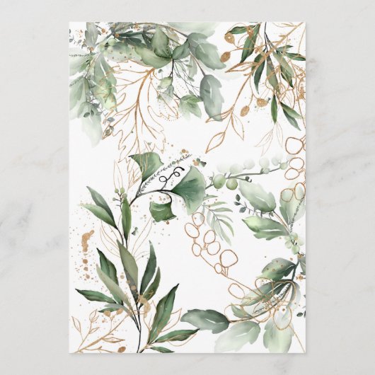 Boho Eucalyptus Gold Circles Vrijgezellenfeest Kaart (Achterkant)