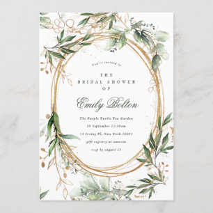 Boho Eucalyptus Gold Circles Vrijgezellenfeest Kaart