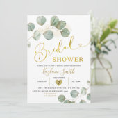 Boho Eucalyptus Goud Groen Vrijgezellenfeest Kaart (Staand voorkant)