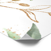 Boho Eucalyptus Gouden Cirkels Bruidsfeest Poster (Hoek)