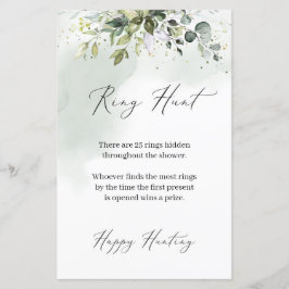 Boho Eucalyptus greenery foliage Ring Hunt game