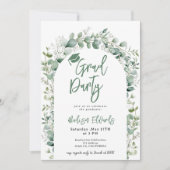 Boho Eucalyptus Greenery Foto Afstudeerfeest Kaart (Voorkant)