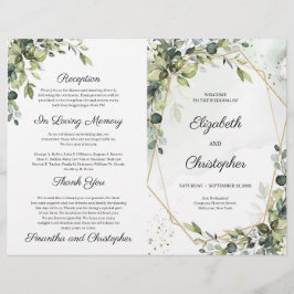 Boho Eucalyptus Greenery Gold Geometric Program