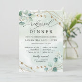 Boho Eucalyptus Greenery GOld Geometrische repetit Kaart (Staand voorkant)