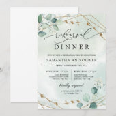 Boho Eucalyptus Greenery GOld Geometrische repetit Kaart (Voorkant / Achterkant)