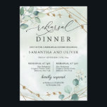 Boho Eucalyptus Greenery GOld Geometrische repetit Kaart<br><div class="desc">Boho Eucalyptus Greenery Gold Geometrische repetitie Diner Uitnodiging. Neem contact met mij op voor overeenkomende objecten of voor aanpassingen,  Blush Rozen ©</div>