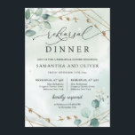 Boho Eucalyptus Greenery GOld Geometrische repetit Kaart<br><div class="desc">Boho Eucalyptus Greenery Gold Geometrische repetitie Diner Uitnodiging. Neem contact met mij op voor overeenkomende objecten of voor aanpassingen,  Blush Rozen ©</div>