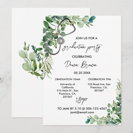 Boho Eucalyptus Greenery Kaart (Voorkant / Achterkant)