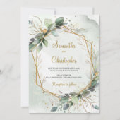 Boho eucalyptus greenery laat faux gold lijst kaart (Voorkant)