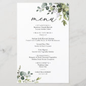 Boho Eucalyptus Greenery Simple Wedding Menu (Voorkant)