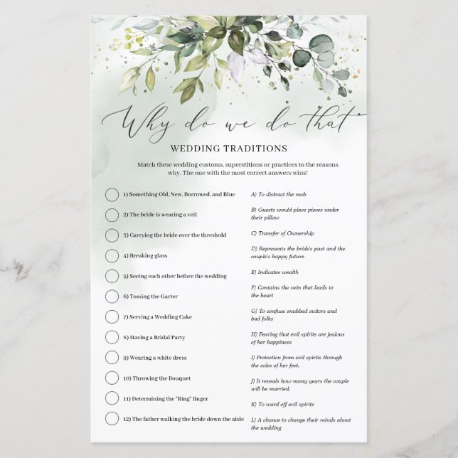 Boho Eucalyptus greenery Waarom doen we dat spel? (Voorkant)