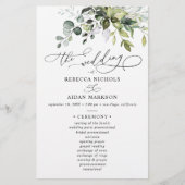 Boho Eucalyptus Greenery Wedding Ceremony Program (Voorkant)