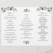 Boho Eucalyptus Greenery Wedding Ceremony Program (Achterkant)