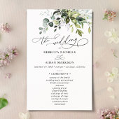 Boho Eucalyptus Greenery Wedding Ceremony Program