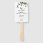 Boho Eucalyptus Greenery Wedding Ceremony Program Handwaaier (Voorkant)