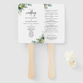 Boho Eucalyptus Greenery Wedding Ceremony Program  Handwaaier (Voorkant en achterkant)