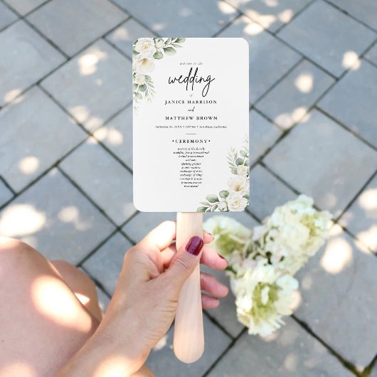 Boho Eucalyptus Greenery Wedding Ceremony Program  Handwaaier