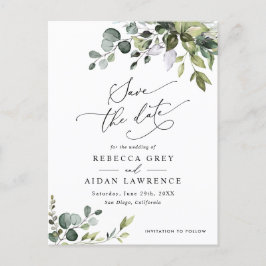 Boho Eucalyptus Greenery Wedding Save the Date Briefkaart