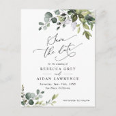 Boho Eucalyptus Greenery Wedding Save the Date Briefkaart (Voorkant)