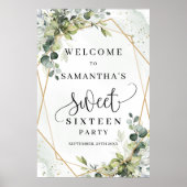 Boho Eucalyptus groen 16e verjaardag welkom Poster (Voorkant)
