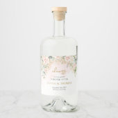 Boho eucalyptus groen blad gouden ovale boog likeurfles etiket (Voorkant)