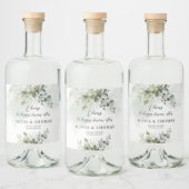 Boho eucalyptus groen gebladerte gouden schitterin likeurfles etiket (Flessen)