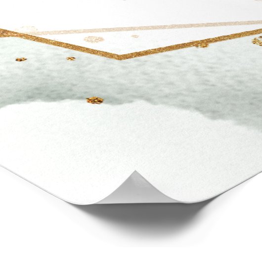 Boho Eucalyptus groen goud bruiloft Tijdlijn Poster (Hoek)