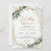 Boho Eucalyptus groen takken bruiloft brunch Kaart (Voorkant)