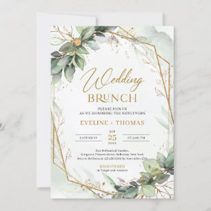 Boho Eucalyptus groen takken bruiloft brunch Kaart