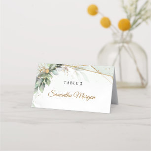 Boho Eucalyptus groen takken faux goud lijst Plaatskaartje