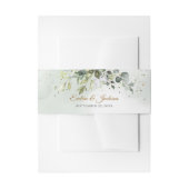 Boho Eucalyptus groen takken faux goud lijst Uitnodigingen Wikkel (Voorkant Voorbeeld)