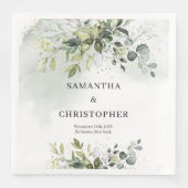 Boho Eucalyptus groen takken faux goud Servet (Voorkant)