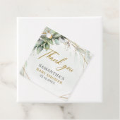 Boho Eucalyptus groen takken goud baby shower Bedankjes Labels (In situ)