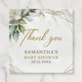 Boho Eucalyptus groen takken goud baby shower Bedankjes Labels (Voorkant)
