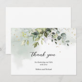 Boho Eucalyptus groen takken goud baby shower Bedankkaart (Voorkant / Achterkant)
