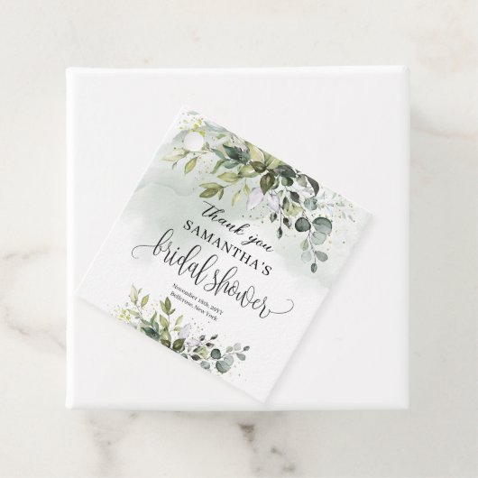 Boho Eucalyptus groen takken goud Bridal Bedankjes Labels (In situ)