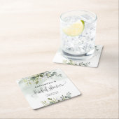 Boho Eucalyptus groen takken goud Bridal Kartonnen Onderzetters (Insitu)