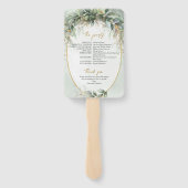Boho Eucalyptus groen takken goud programma Handwaaier (Achterkant)