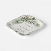 Boho Eucalyptus groen takken gouden bruiloft Papieren Bordje (Gebogen)
